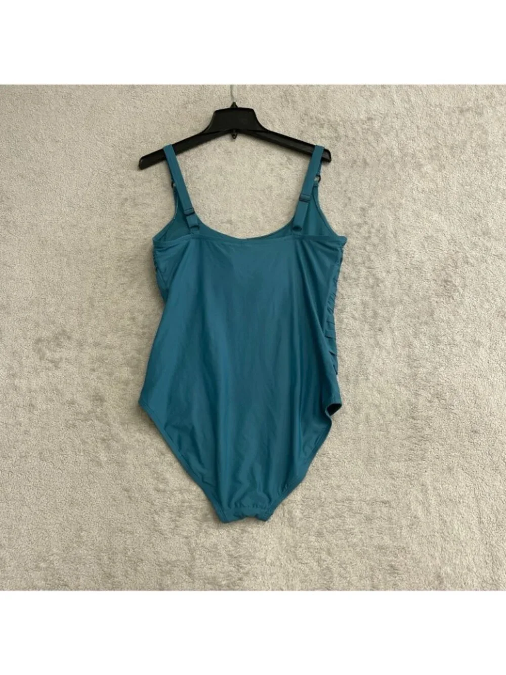 DKNY Women's XL Blue One-Piece Swimsuit With Ruching P0218 - Picture 3 of 10